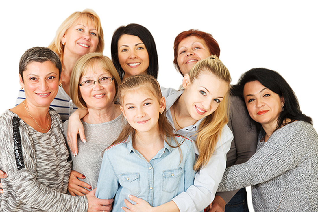 Group of women and girls smiling